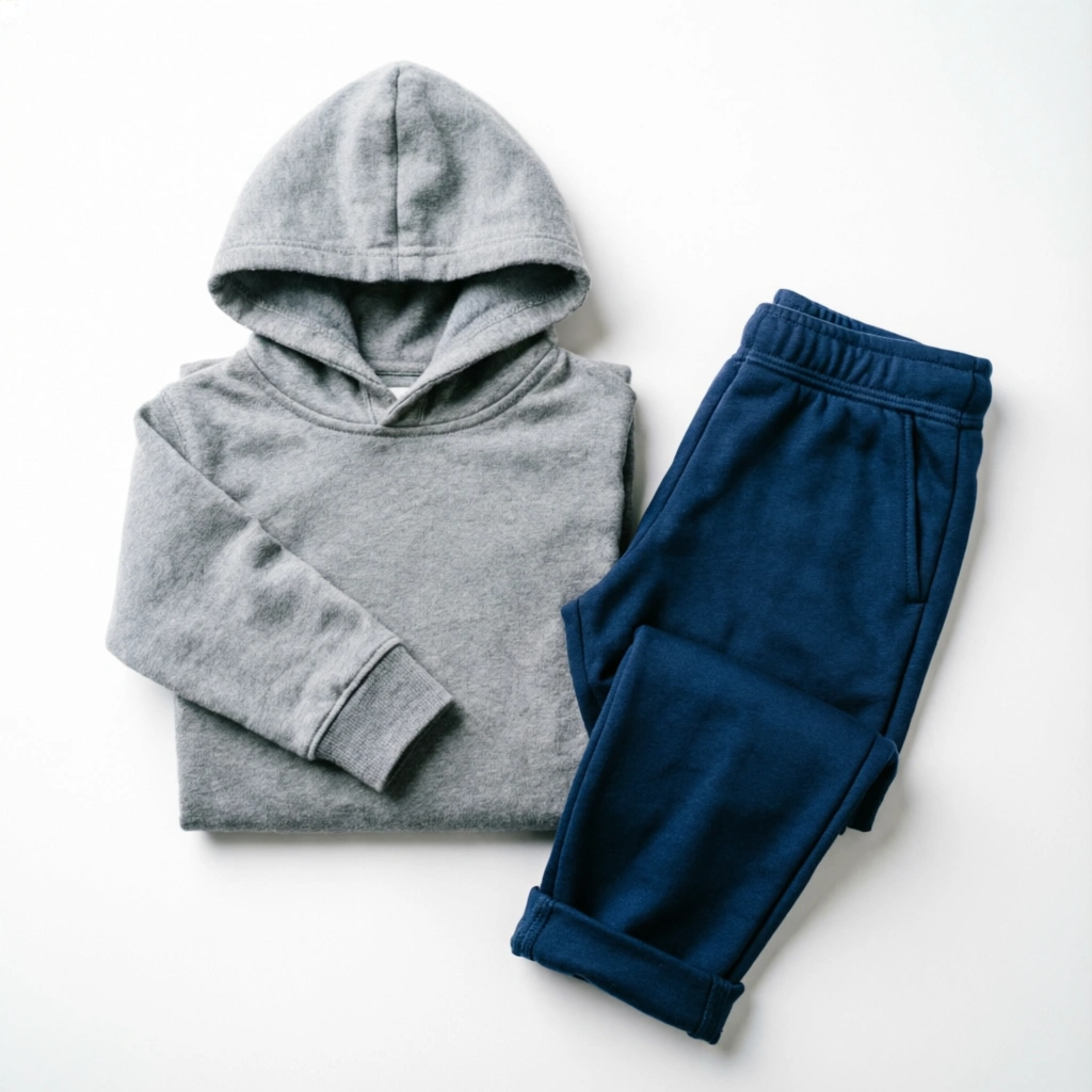 Gray Hoodie and Navy Joggers comfortable outfit set